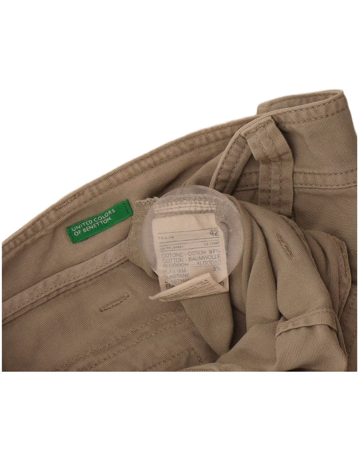 Benetton Damen Cargorock IT 42 Medium W30 Beige Baumwolle