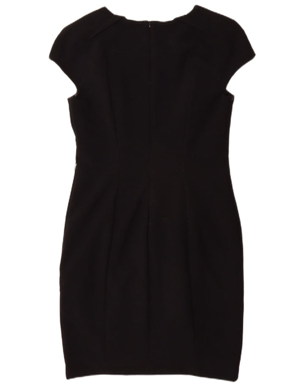 Zara Damen Figurbetontes Kleid UK 18 XL Schwarz Polyester