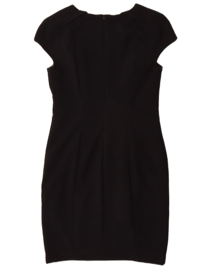 Zara Damen Figurbetontes Kleid UK 18 XL Schwarz Polyester