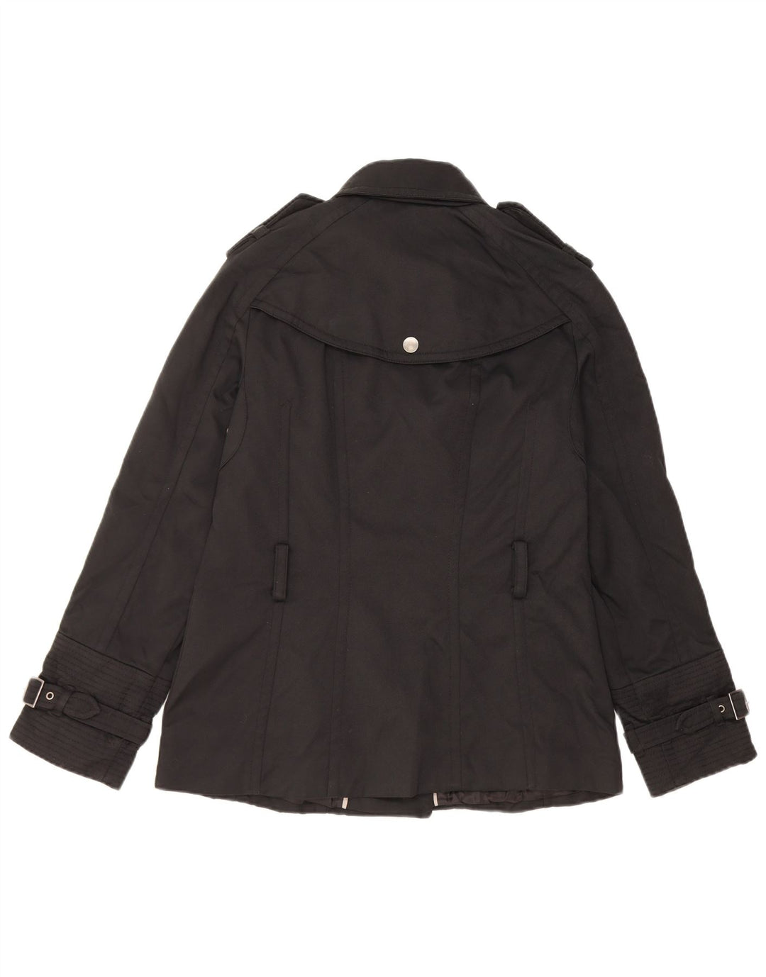 Zara Damen Militärjacke UK 12 Mittelschwarzes Nylon