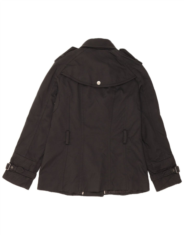 Zara Damen Militärjacke UK 12 Mittelschwarzes Nylon