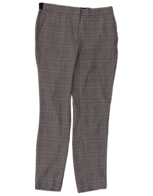Zara Slim Fit Chino-Hose für Damen, mittelgroß, W28, L27, grauer Hahnentrittmuster