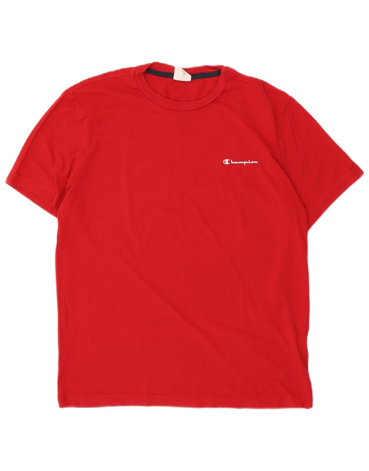 CHAMPION Mens T-Shirt Top Large Red Cotton