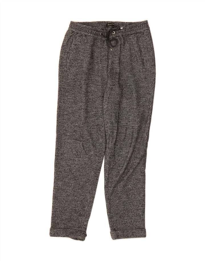 MASSIMO DUTTI Womens Casual Trousers EU 38 Small W28 L28 Grey Houndstooth Vintage Massimo Dutti and Second-Hand Massimo Dutti from Messina Hembry 