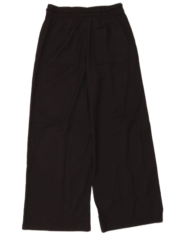 Zara Damen-Chinohose mit hoher Taille und weitem Bein, Größe L, W30, L32, Schwarz