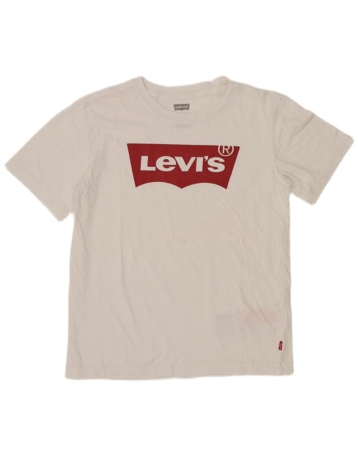Levi's Jungen-T-Shirt mit Grafik, 13–14 Jahre, weiße Baumwolle