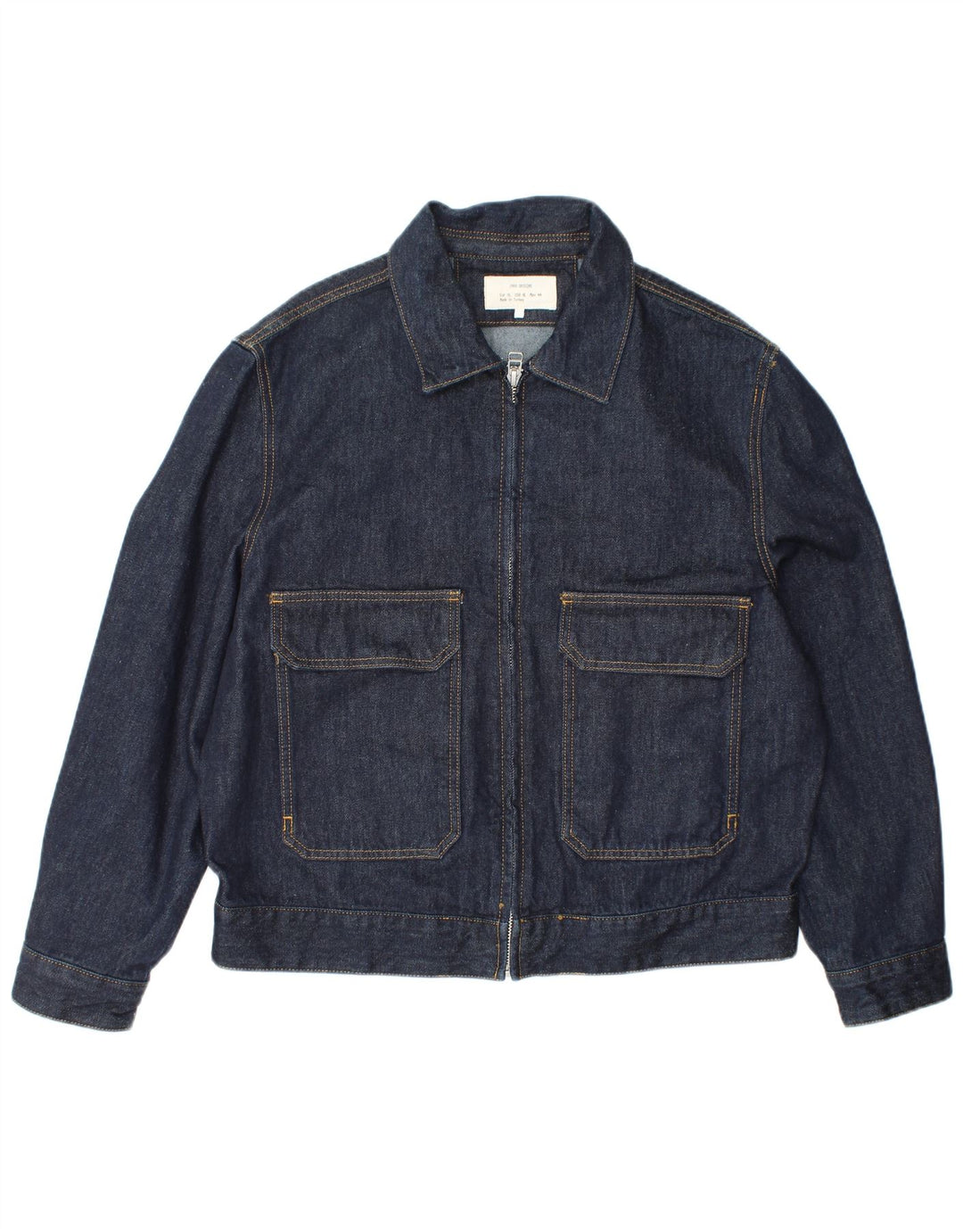 Zara Herren Jeansjacke UK 42 XL Marineblau Polyester