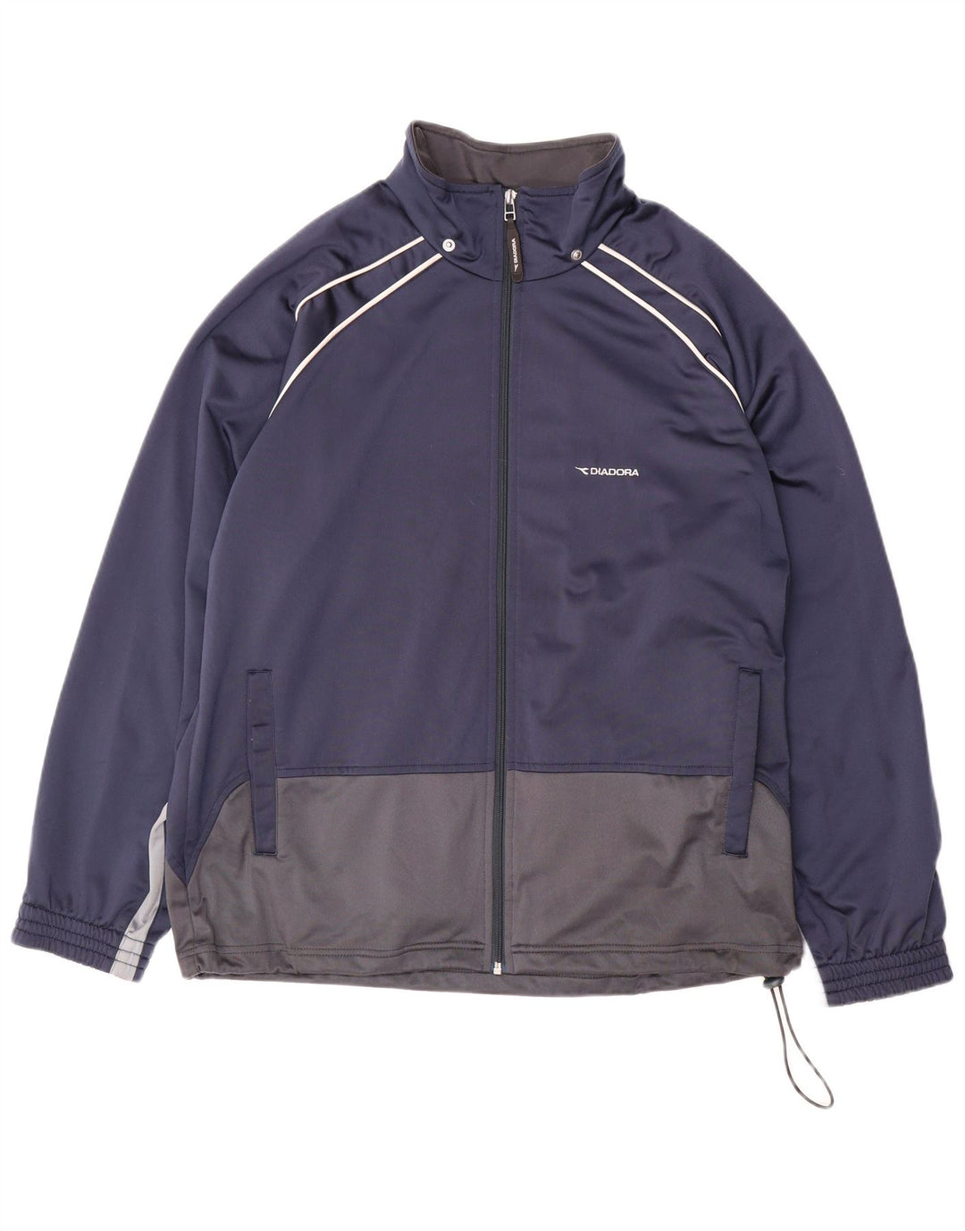 DIADORA Herren-Trainingsanzug-Top-Jacke, UK 40, mittleres Marineblau, Farbblock