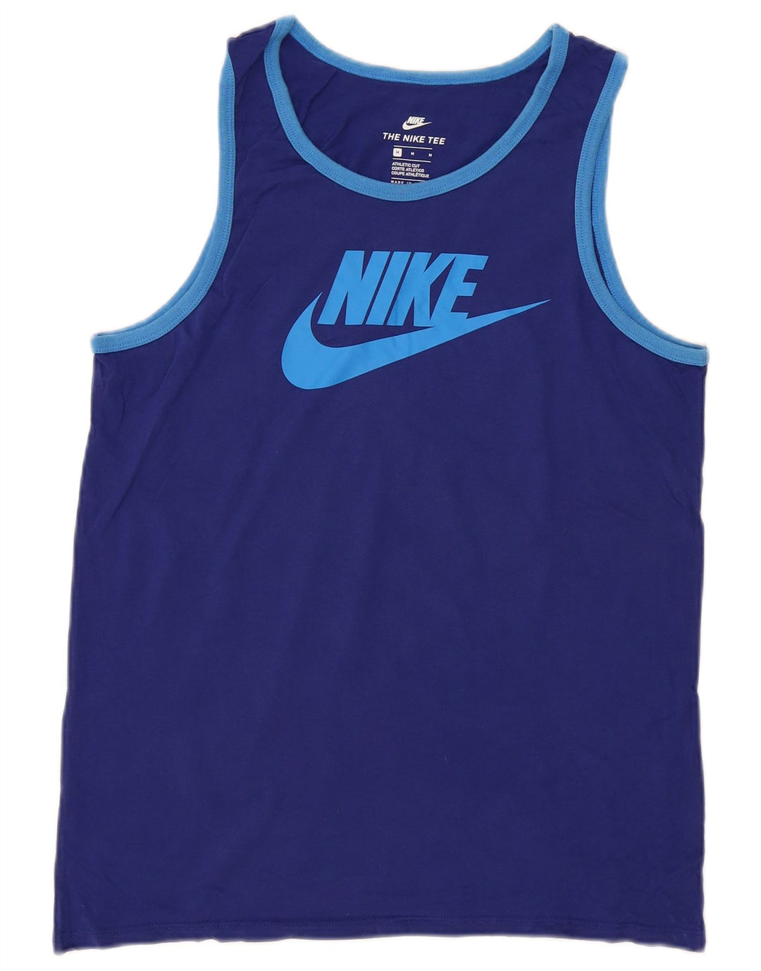 NIKE Herren-Weste mit sportlichem Schnitt und Grafik, mittelblaue Baumwolle