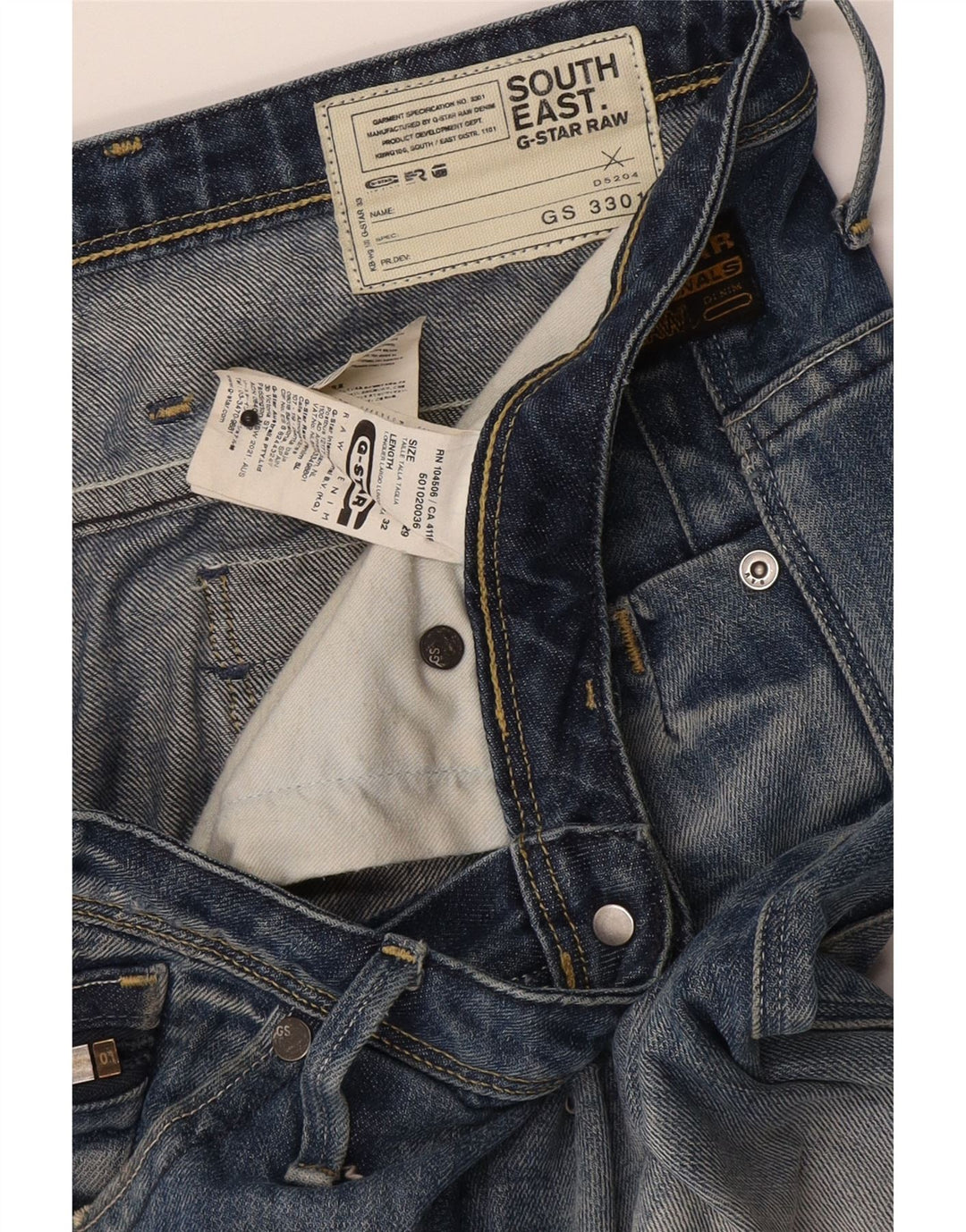 G-Star Herren Distressed Slim Jeans W29 L32 Blaue Baumwolle