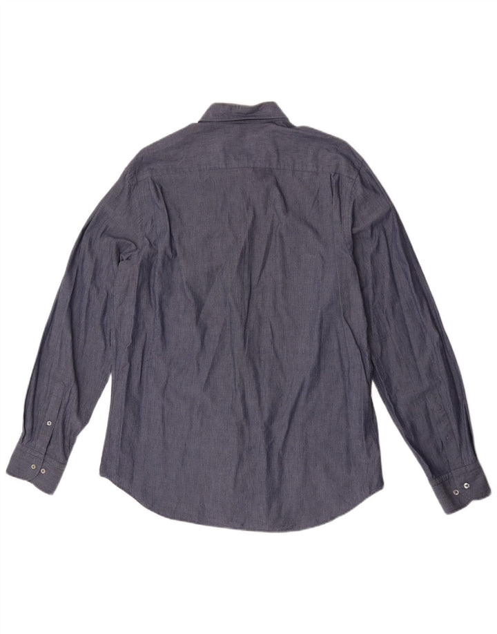 Massimo Dutti Herrenhemd, groß, graue Baumwolle