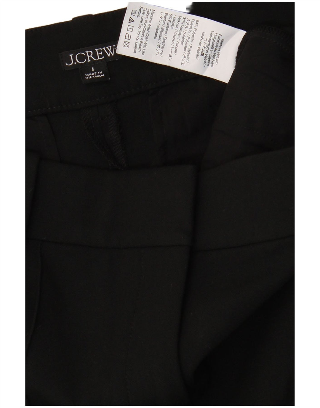 J. CREW Gerade Chino-Hose für Damen, US 6, M, W30, L31, Schwarz, Polyester