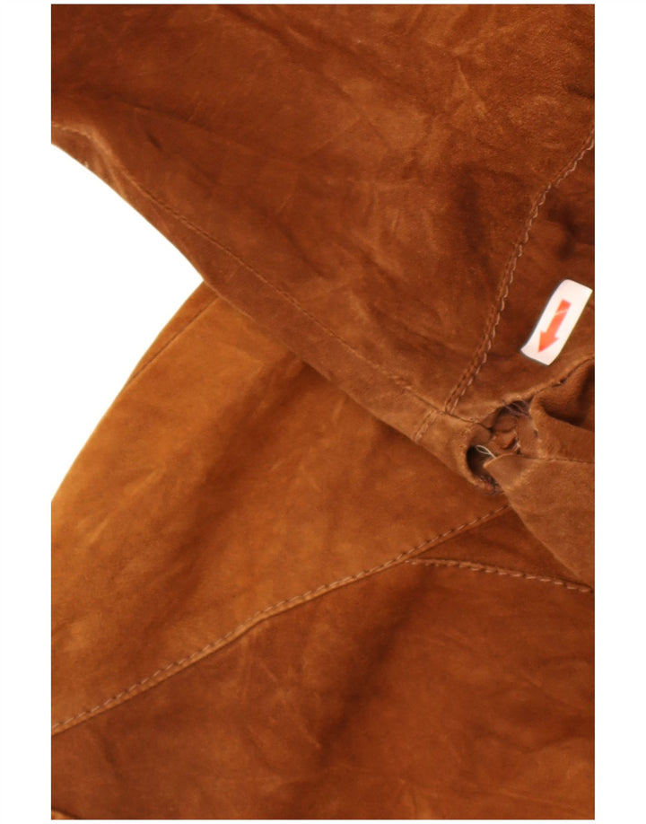 Vintage Herren Wildlederjacke IT 54 2XL Braunes Leder