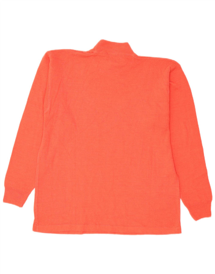 Vintage Damen Rollkragenpullover Pullover UK 16 Große orange Wolle
