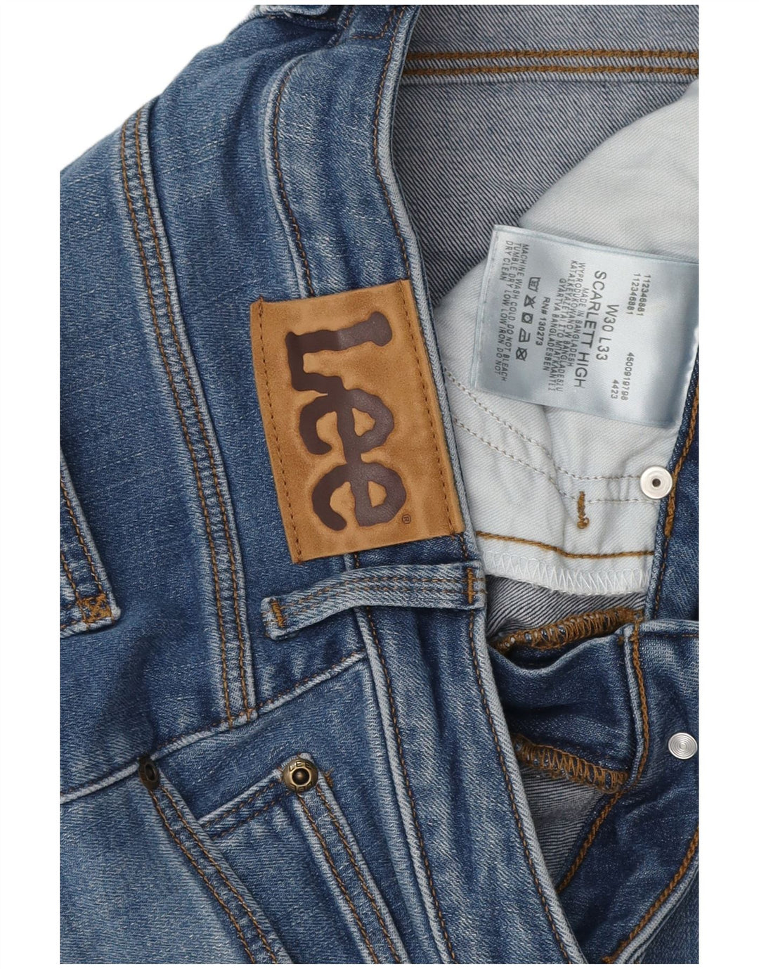 LEE Damen Scarlett High Skinny Jeans W30 L31 Blaue Baumwolle