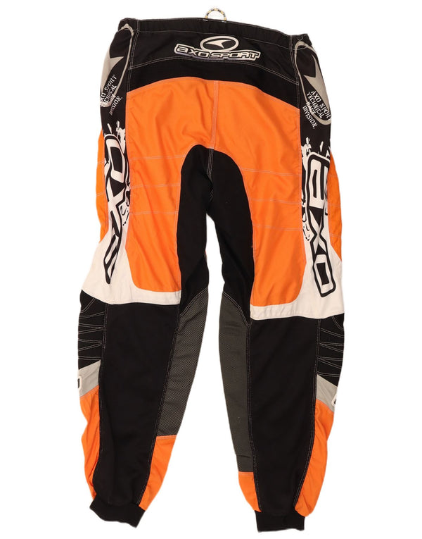 AXO Herren-Moto-Racer-Hose mit Grafik, EU 54, 2XL, W38, L30, Orange, Farbblock