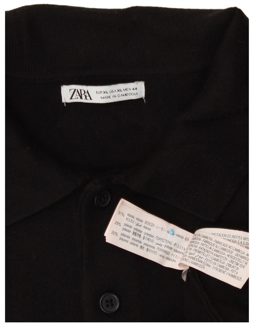 Zara Herren Rollkragenpullover Pullover XL Schwarz Viskose