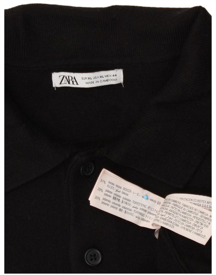 Zara Herren Rollkragenpullover Pullover XL Schwarz Viskose