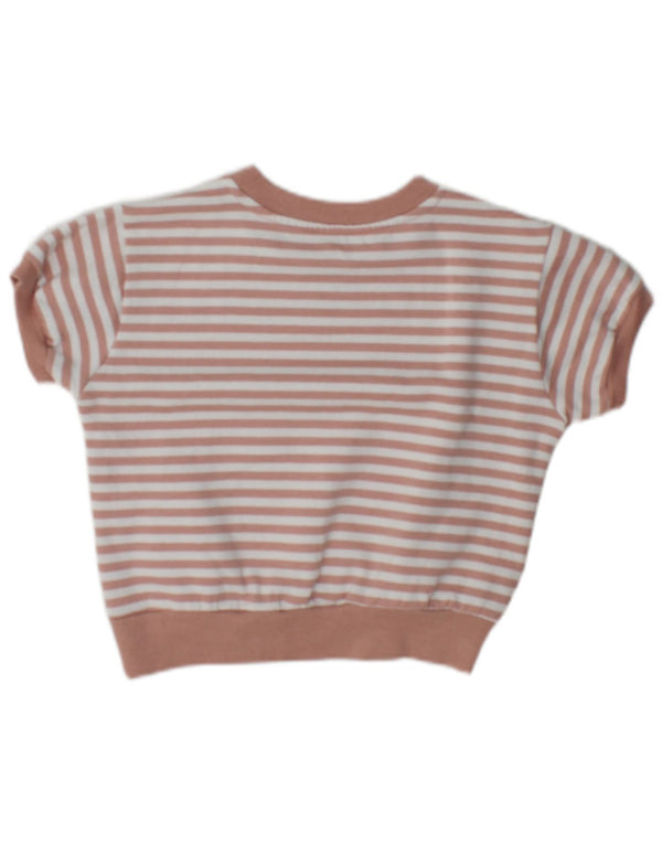 Dkny Kurzarm-Sweatshirt für Mädchen, 5–6 Jahre, rosa gestreift, Baumwolle
