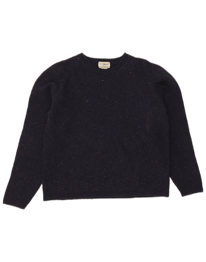 L.L.Bean Damen-Pullover mit U-Boot-Ausschnitt, UK 12, mittelmarineblaue Wolle