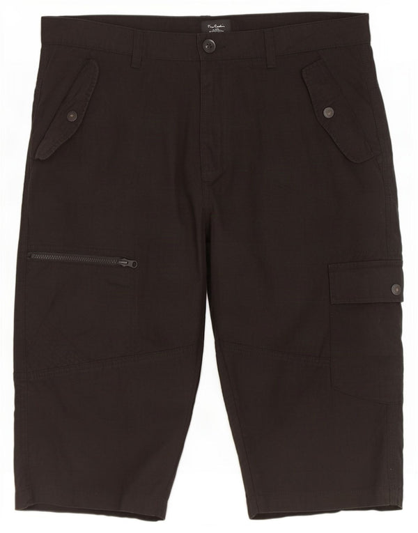 Pierre Cardin Herren Cargoshorts XL W38 Schwarze Baumwolle