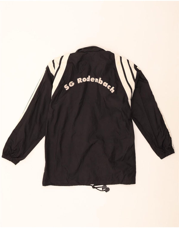 Adidas Jungen Regenjacke mit Kapuze und Grafik, 15–16 Jahre, schwarzes Colourblock-Nylon