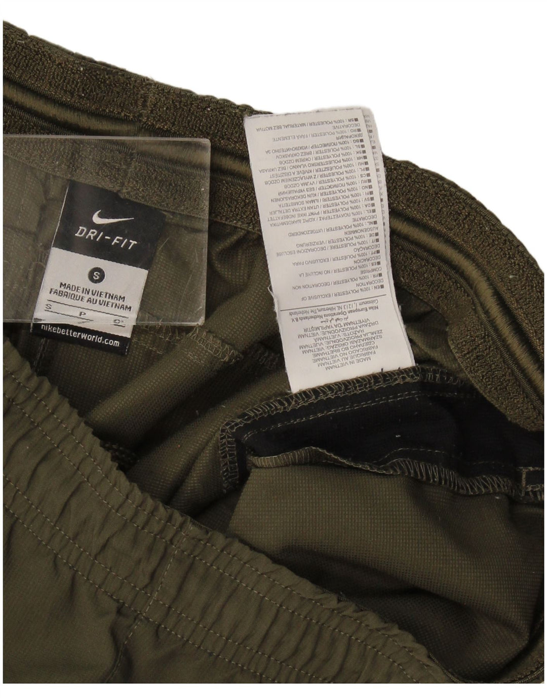 Nike Herren Dri Fit Sportshorts, klein, Khaki, Farbblock-Polyester