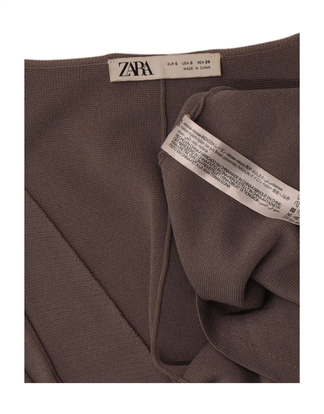 Zara Damen OPEN Weste UK 10 Small Graue Viskose