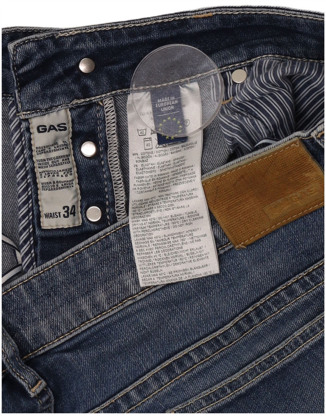 Gas Damen Jeansshorts W34 Große blaue Baumwolle