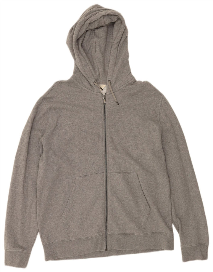 MARKS & SPENCER Herren-Kapuzenpullover mit Reißverschluss, XL, graue Baumwolle