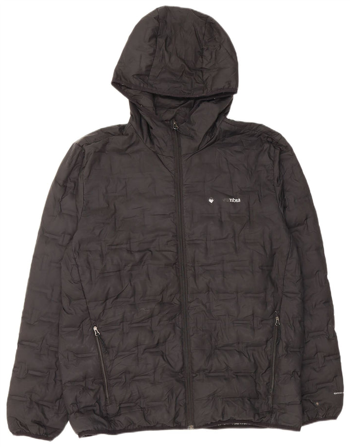 Columbia Herren-Jacke mit Kapuze, gepolstert, UK 40, Größe L, Schwarz, Polyester