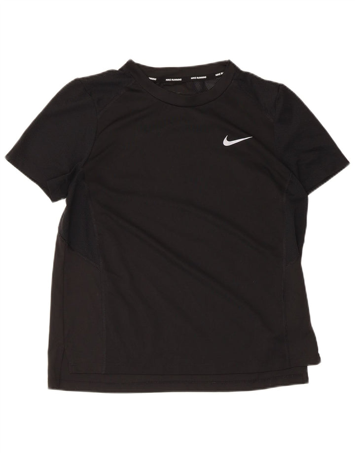 Nike Damen T-Shirt Top UK 12 Medium Schwarz Polyester