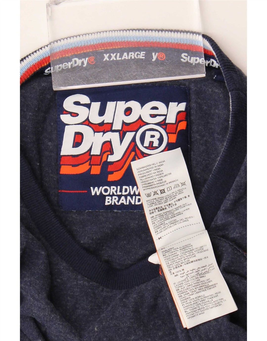 Superdry Herren T-Shirt Top 2XL Blau Baumwolle