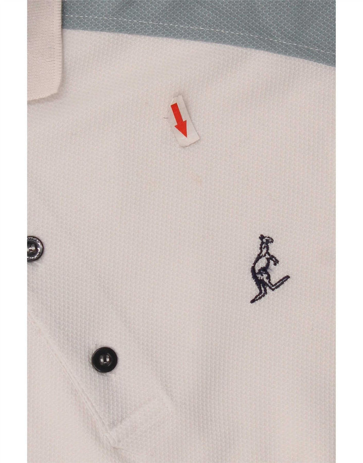 AUSTRALIAN L'ALPINA Herren-Poloshirt, groß, weißes Farbblock-Polyester