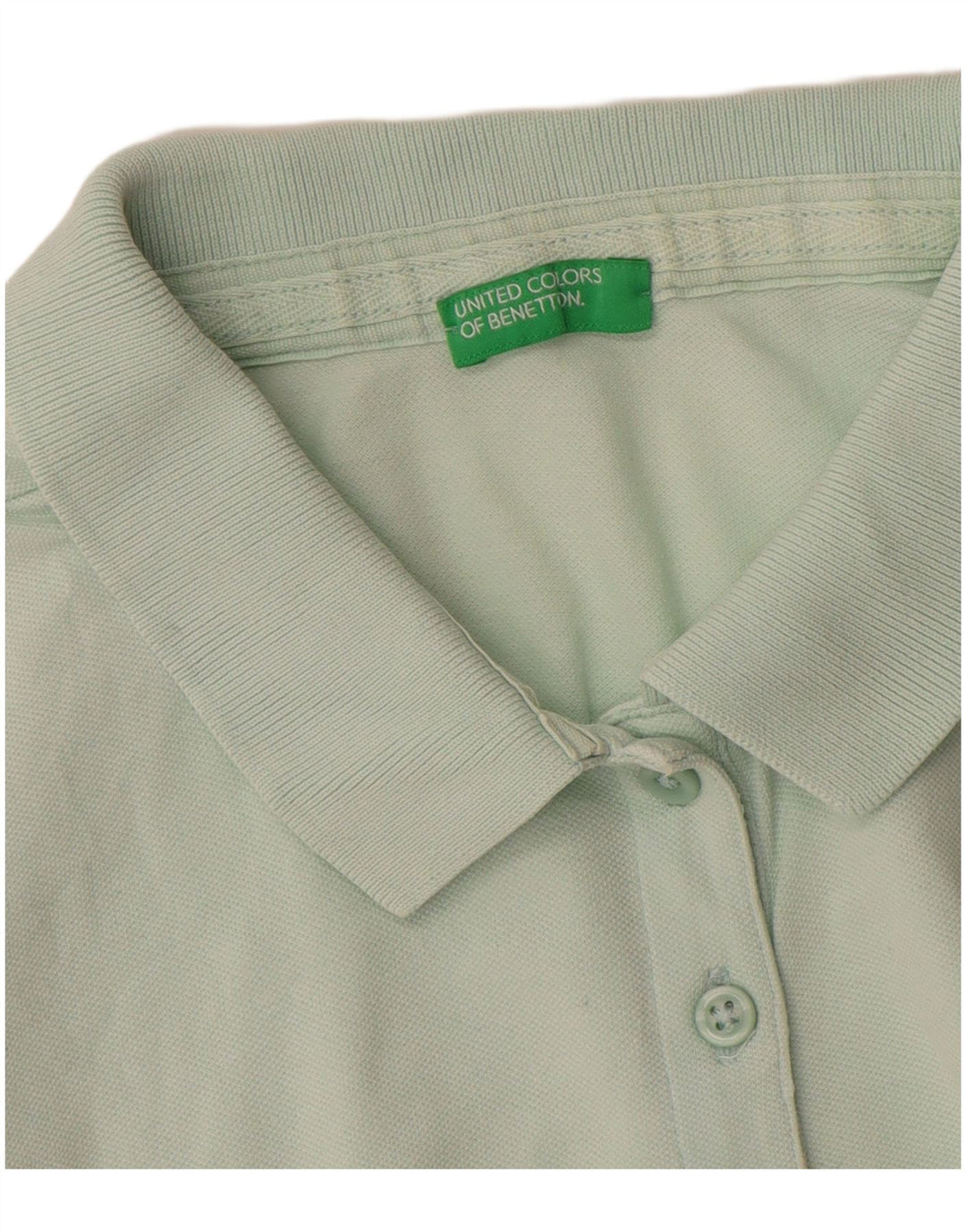 Benetton Damen Poloshirt UK 14 Mittelgrün