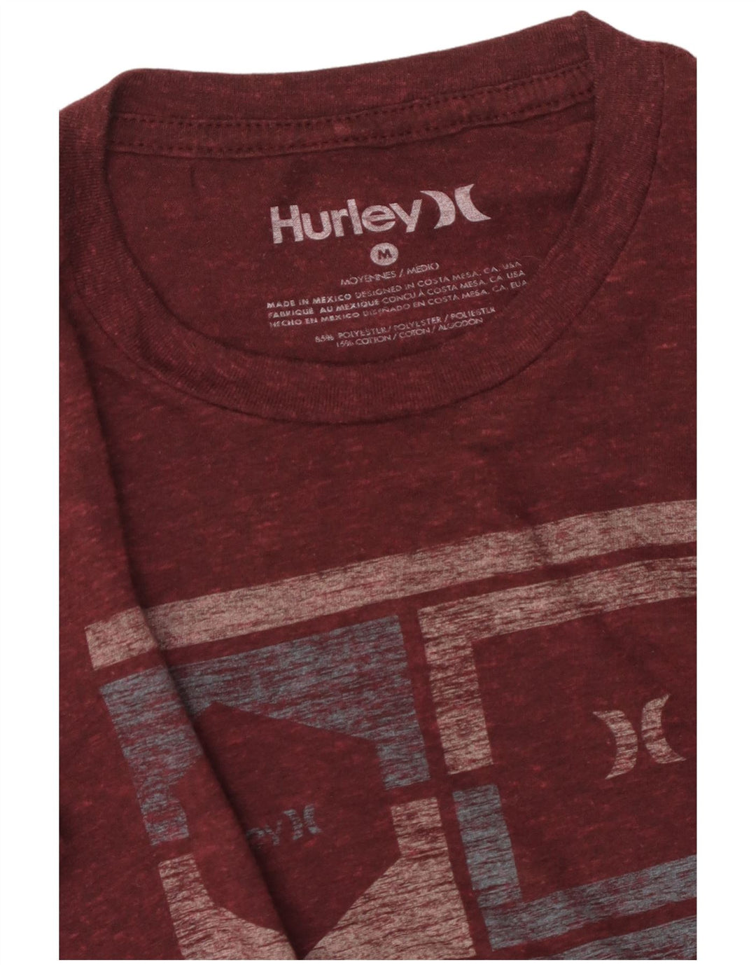 Hurley Herren-T-Shirt mit Grafik, mittleres Kastanienbraun, Polyester