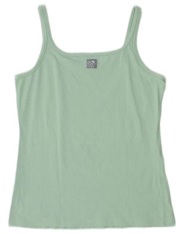 Diadora Damen Cami Top UK 14 Large Türkis Baumwolle