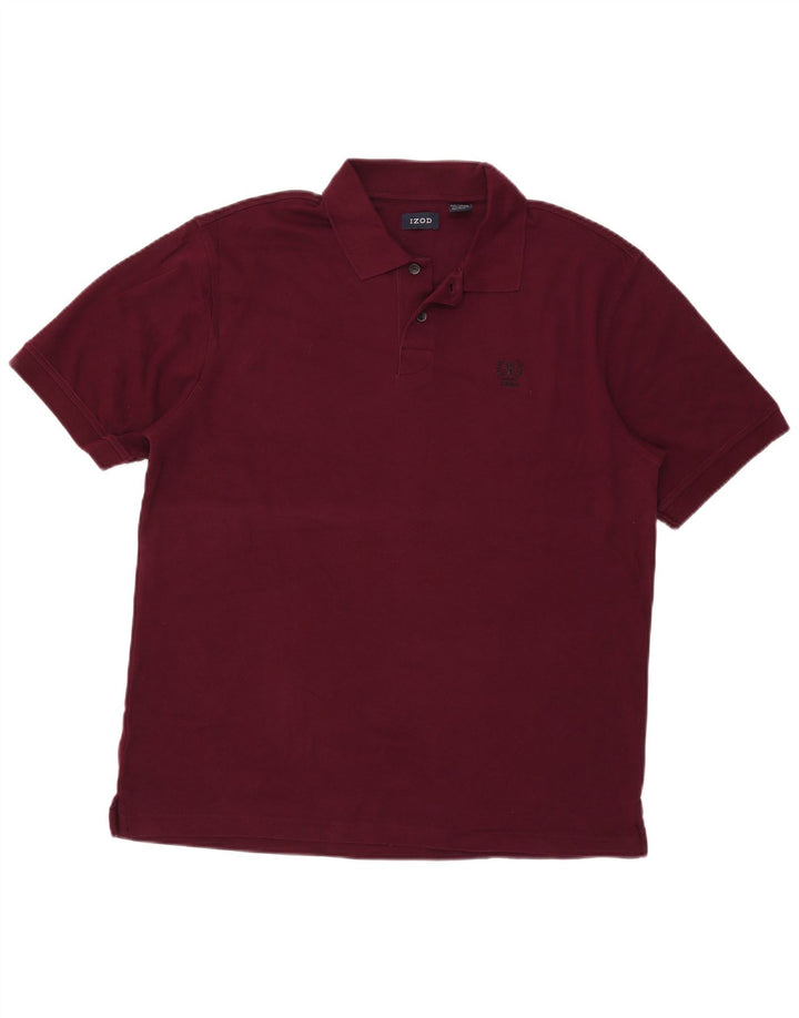 Izod Herren-Poloshirt, groß, Burgunderrot, Baumwolle