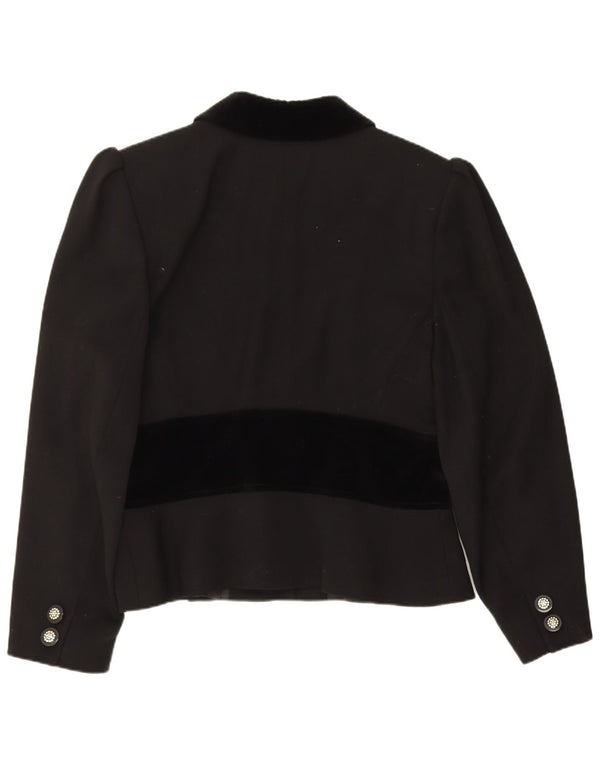 Valentino Damen-Blazerjacke mit 5 Knöpfen, UK 14, Größe L, schwarze Colourblock-Wolle