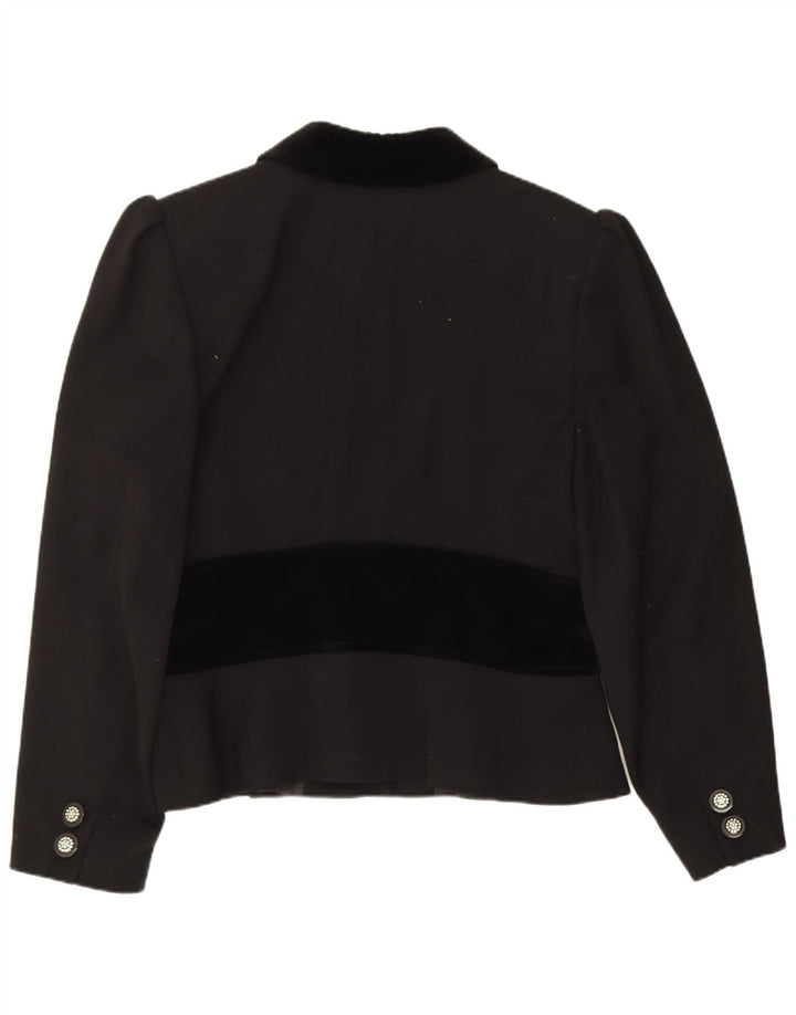 Valentino Damen-Blazerjacke mit 5 Knöpfen, UK 14, Größe L, schwarze Colourblock-Wolle