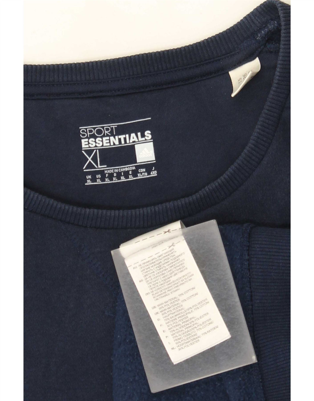 Adidas Herren Sweatshirt Pullover XL Marineblau Baumwolle