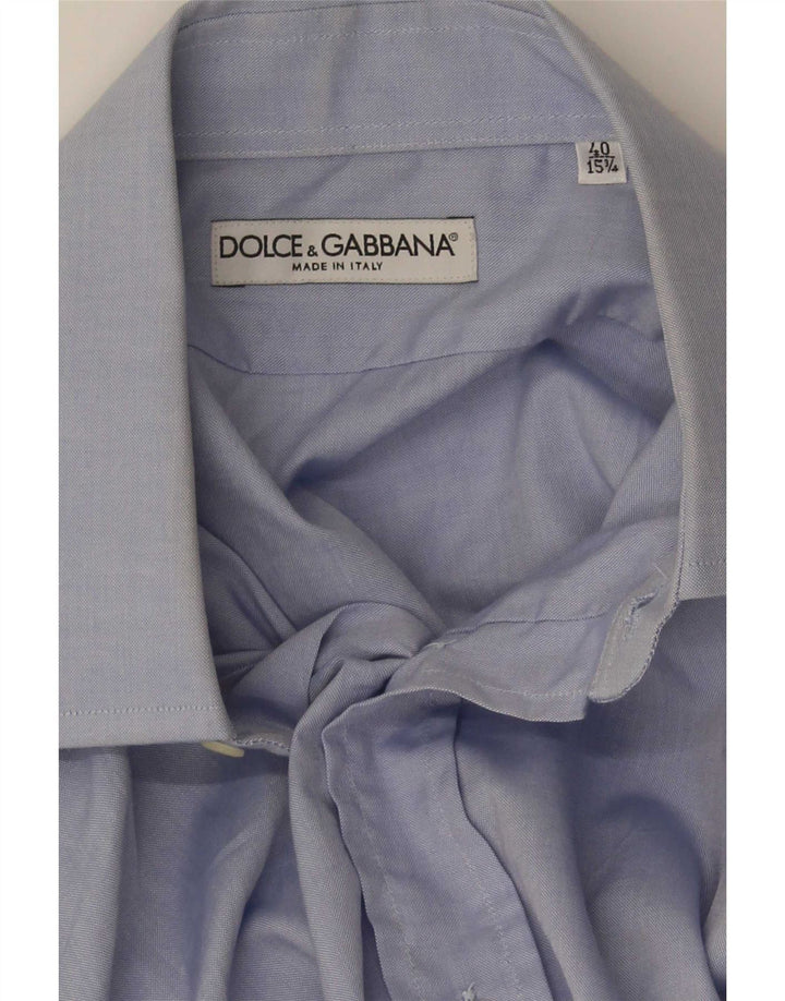 Dolce & Gabbana Herrenhemd Größe 40 15 3/4 Mittelblau