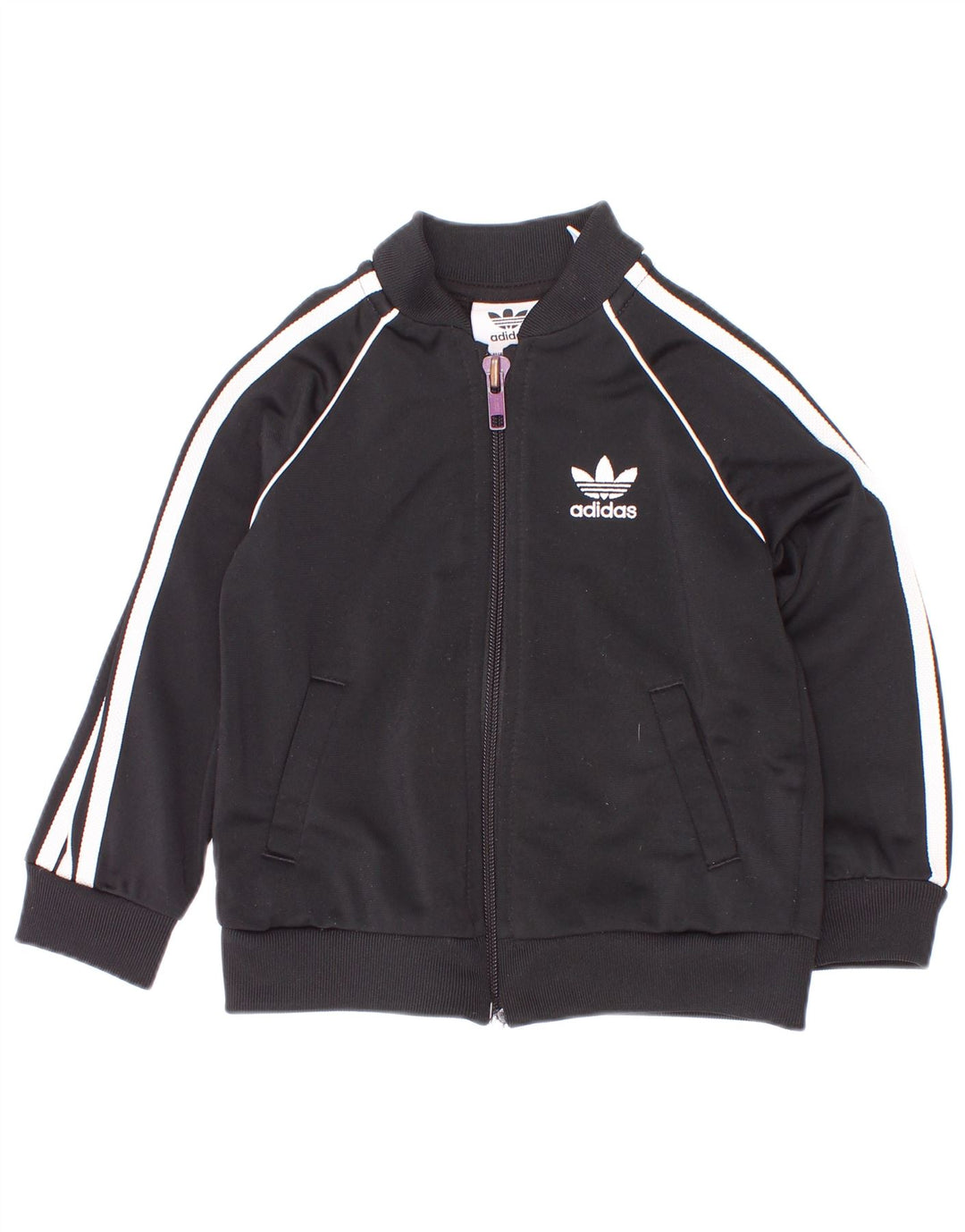 Adidas Baby-Jungen-Trainingsanzug-Top-Jacke, 9–12 Monate, schwarzes Polyester