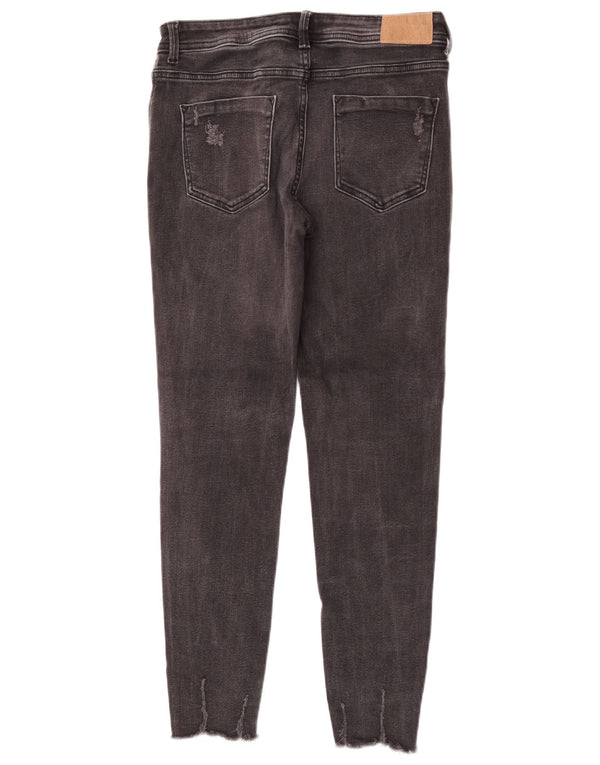 Zara Damen Distressed Skinny Jeans EU 38 Small W28 L27 Graue Baumwolle