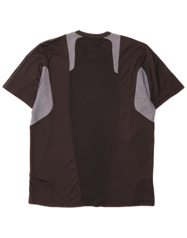 Adidas Herren T-Shirt Top Medium Schwarz Colourblock Polyester Sport