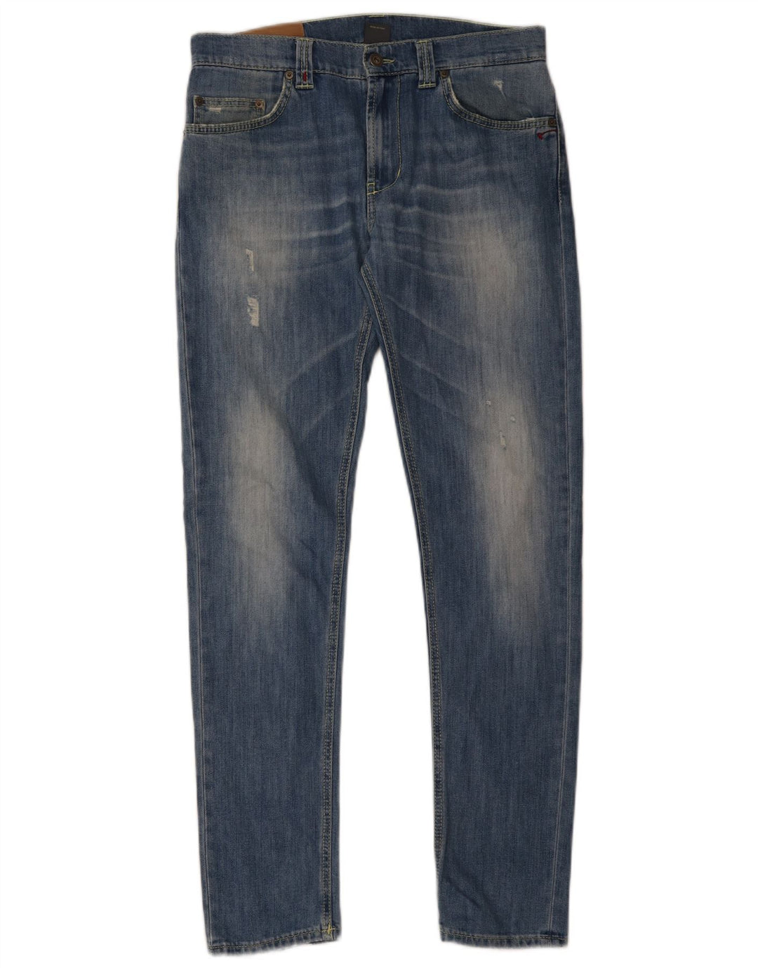 Dondup Herren Distressed Slim Jeans W33 L32 Blaue Baumwolle