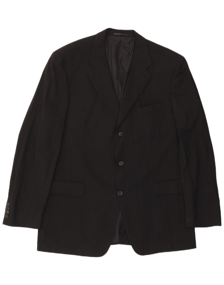 Hugo Boss Herren-Blazer mit 3 Knöpfen, EU 56, 3XL, schwarz gestreift, Wolle