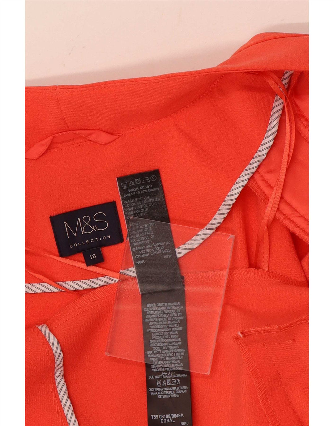 Marks & Spencer Offene Damen-Blazerjacke UK 18 XL Orange Polyester