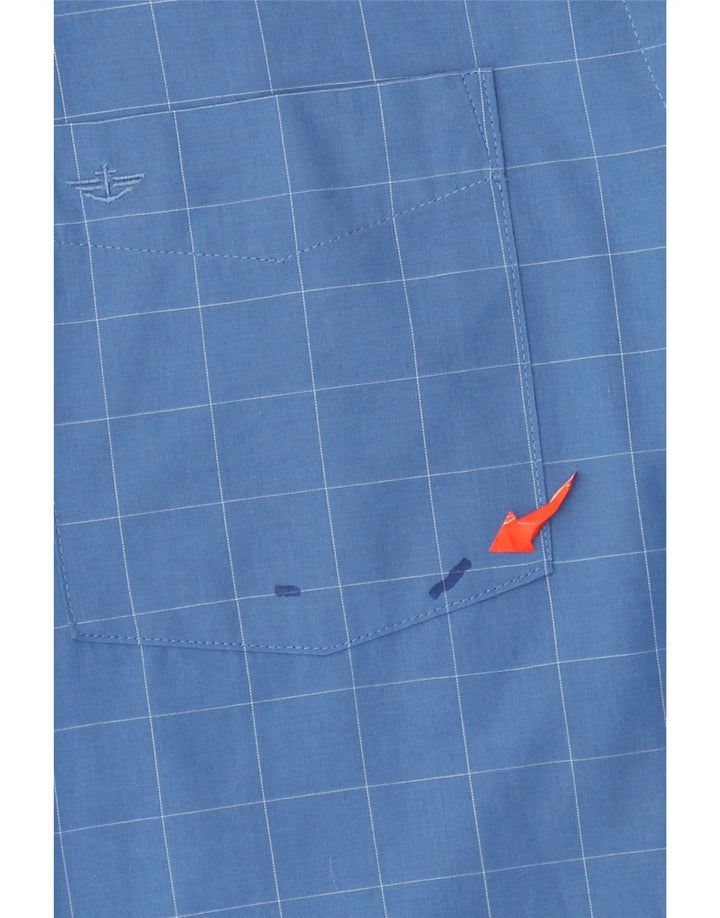 Dockers Kariertes Herrenhemd, groß, blau kariert, Baumwolle