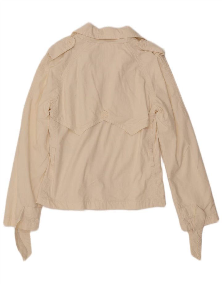 Sisley Damen Pea Coat IT 40 Small Off White Baumwolle